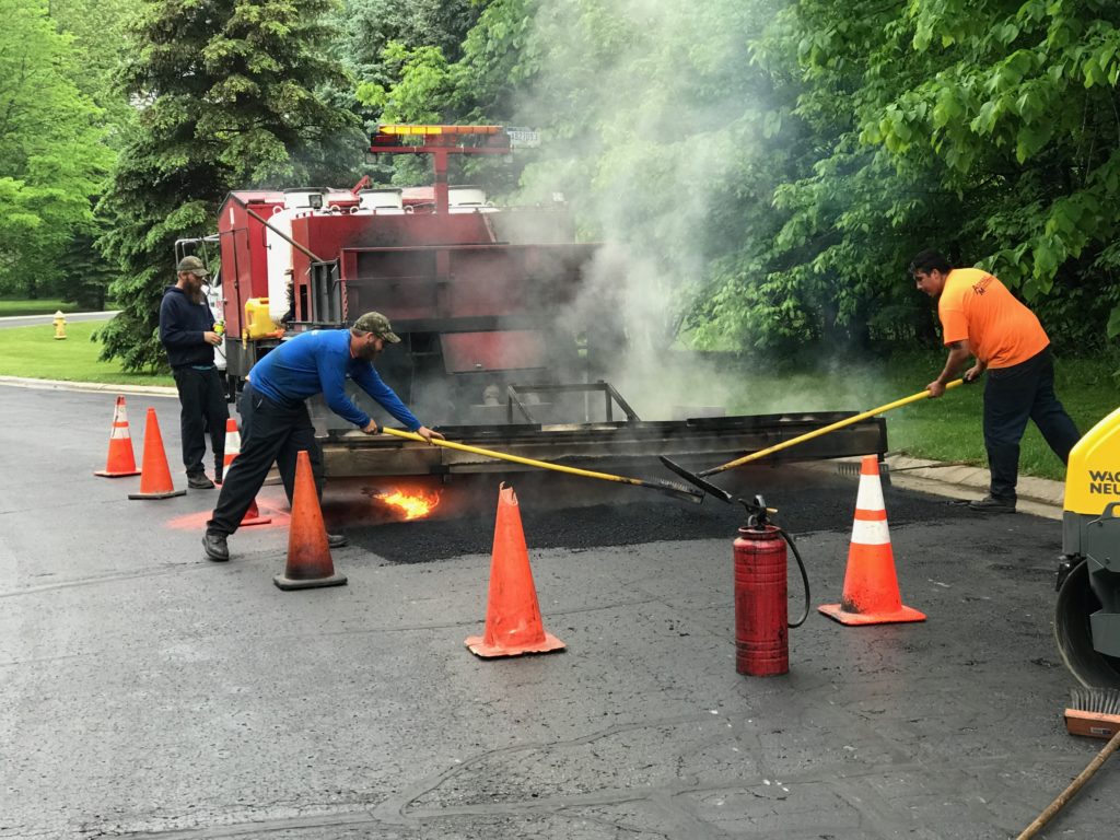 Road repair work on May 25, 2017.