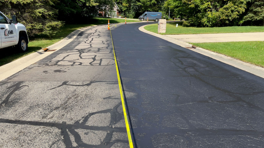 Seal Coating by Asphalt Management Inc. on September 17, 2021.